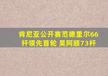 肯尼亚公开赛范德里尔66杆领先首轮 吴阿顺73杆